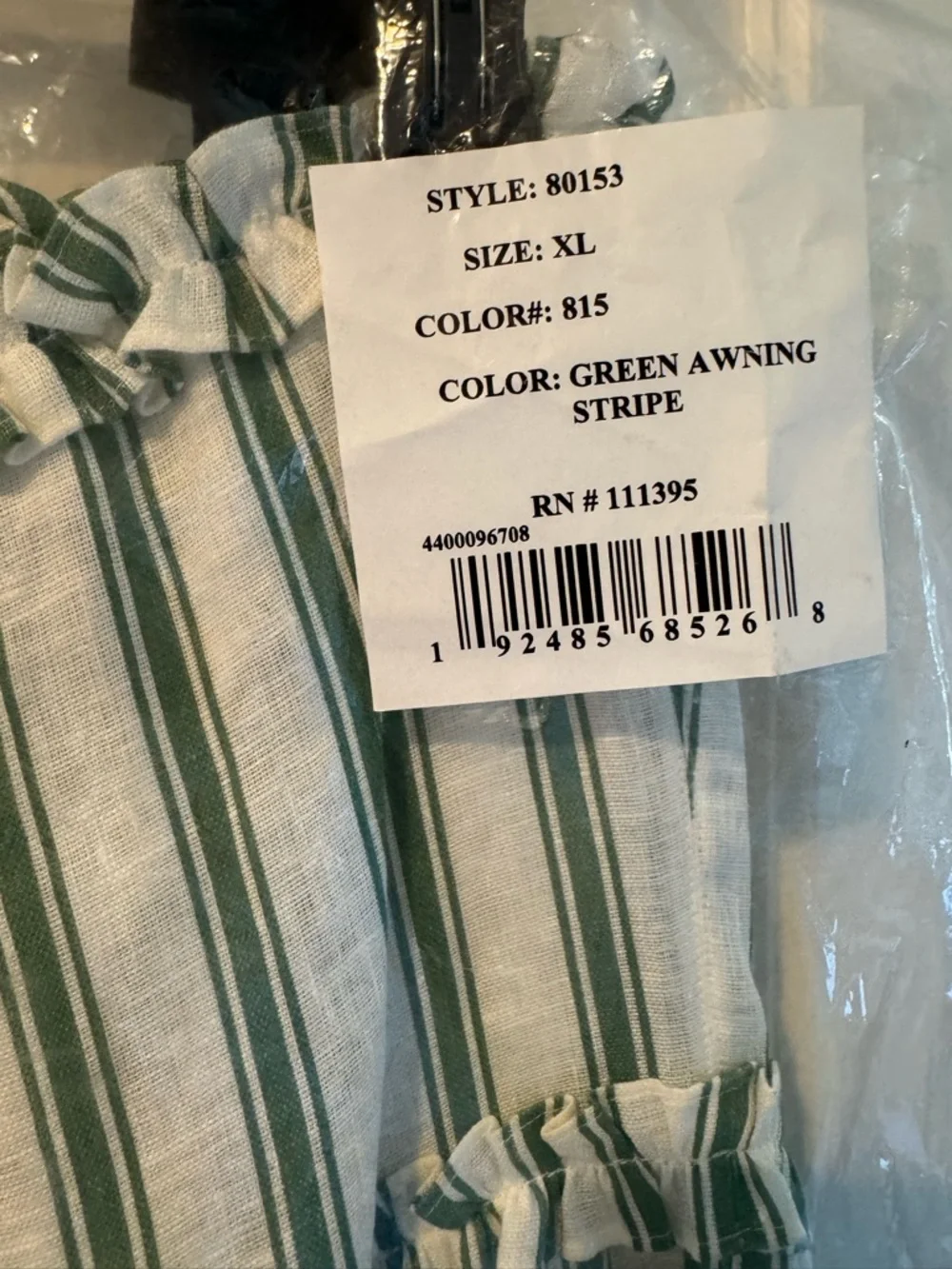 NWT Tory Burch Green & White Awning Striped Tiered Skirt | XL